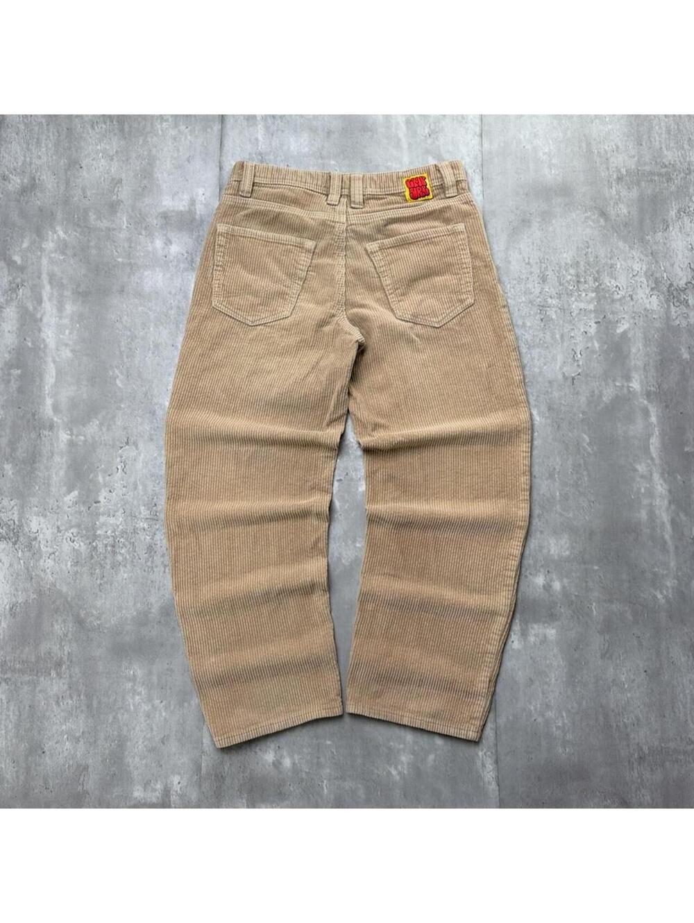 Y2K Beige Empyre Grunge Corduroy Baggy Skater Pants